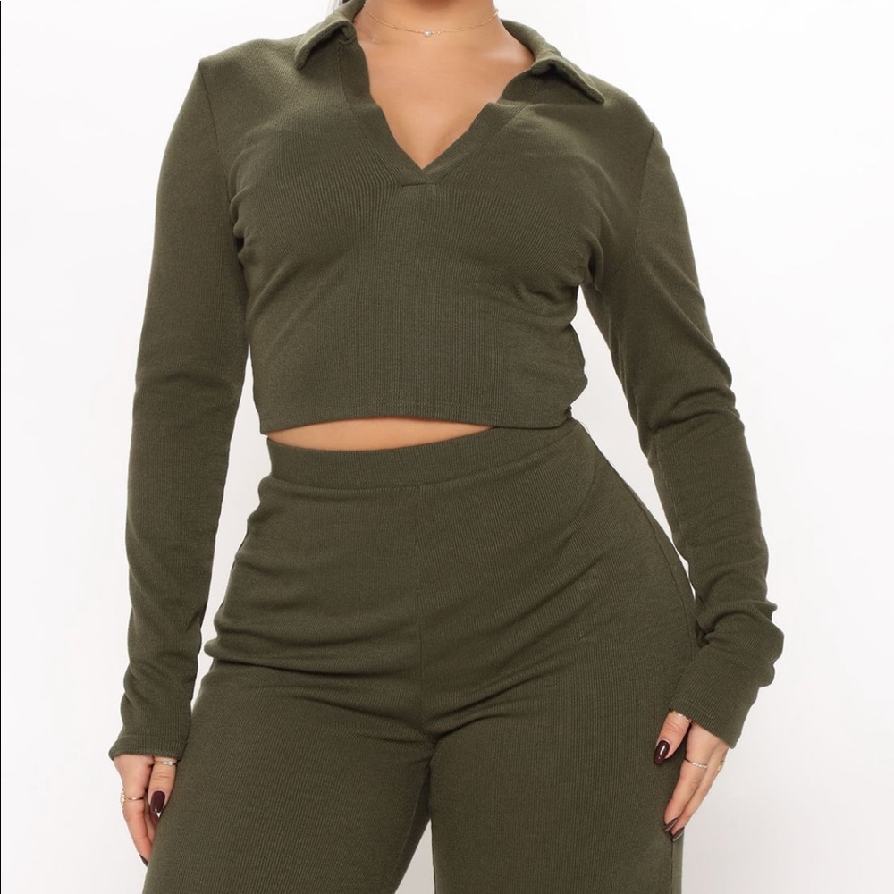 Fashion Nova Ribbed Pant Set